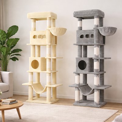 arbre à chat avec hamac et niche
