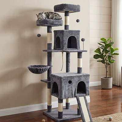 Arbre a Chats deux plateforme douillettes multi niveau