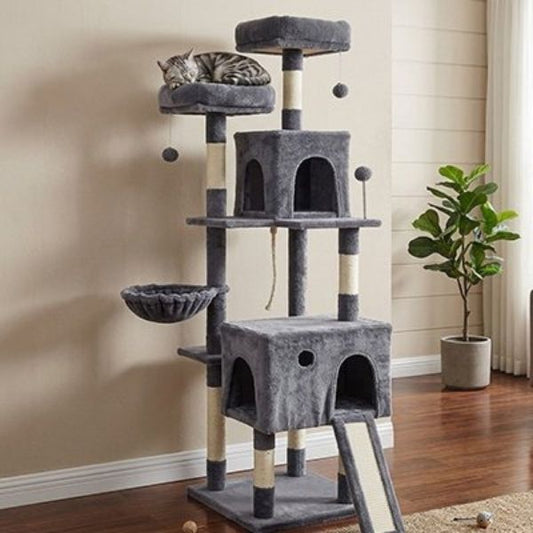 arbre a chats deux plateformes douillettes multi niveaux