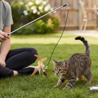 chat brun prépare attaquer jeux chat