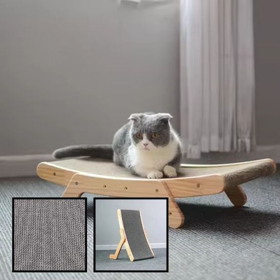 chat couche sur son griffoir pour chat