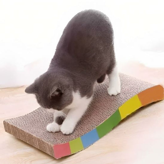 chat griffe griffoir en carton pour chat multicolore