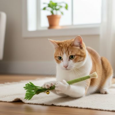 chat joue avec jeux pour chat céleri