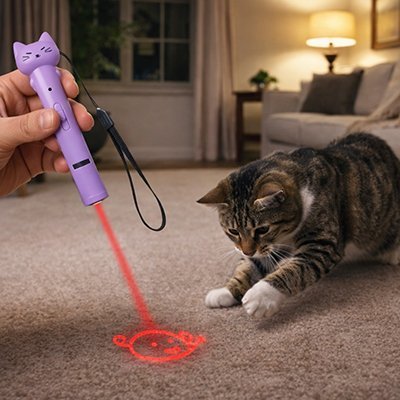 chat joue laser chat violet