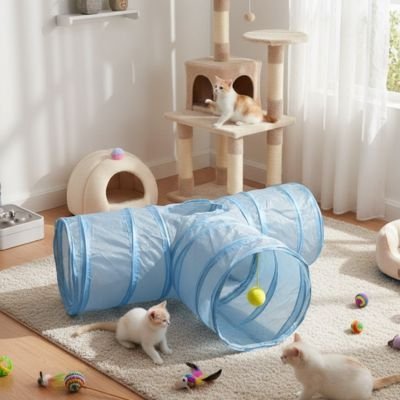 chats curieux tunnel pour chat