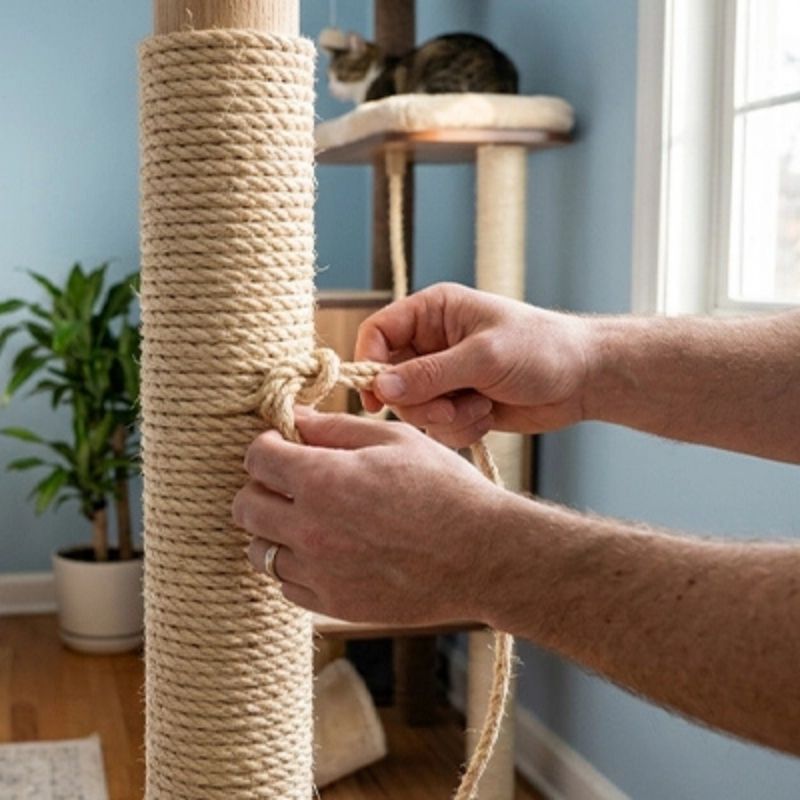 corde arbre a chat facile à installer