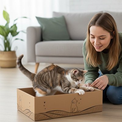 Griffoir chat carton | EcoDurable - Allo Minou