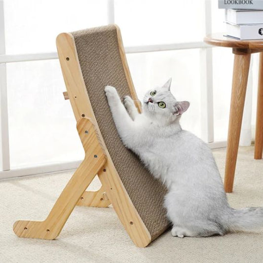 griffoir chat en bois incline