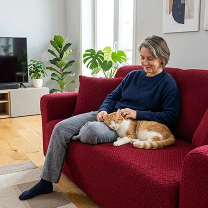 housse protection canapé chat rouge