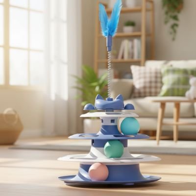 jeu pour chat tour bleu