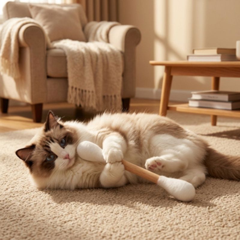 jouet pour chats blanc