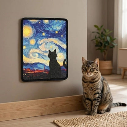 tapis griffoir chat design galaxie